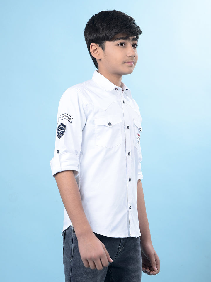 White Double-Pocket Shirt