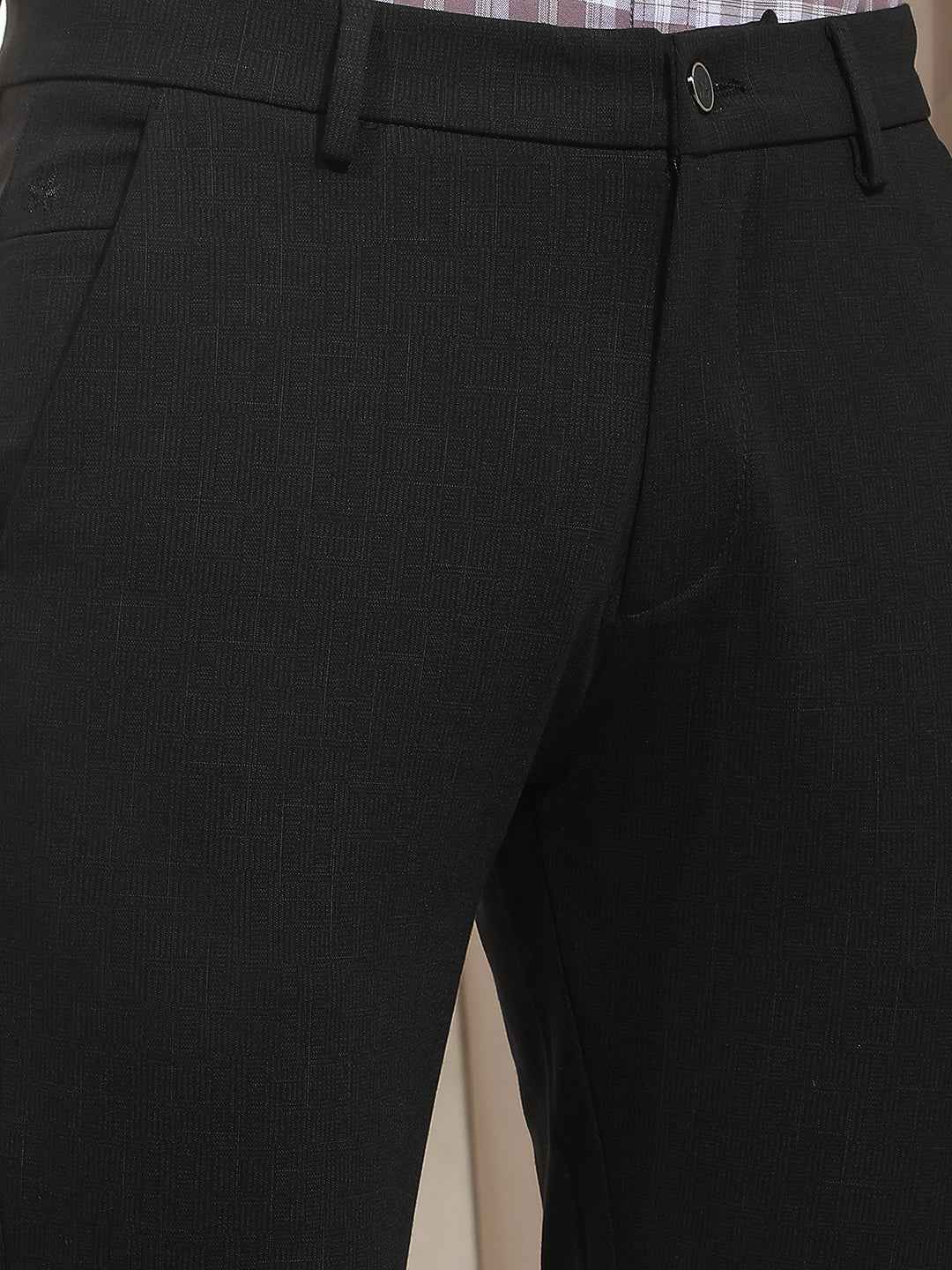 Polished Black Knit Trousers
