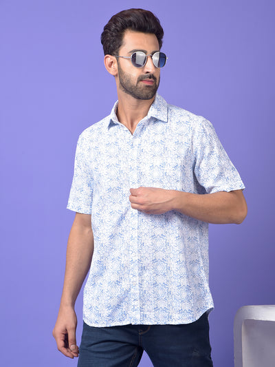 Blue Floral Print Shirt