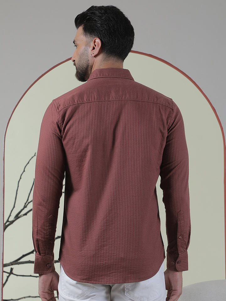 Hazelwood Brown Striped Shirt
