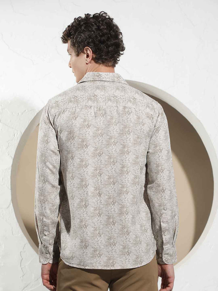 Mocha Brown Printed Shirt