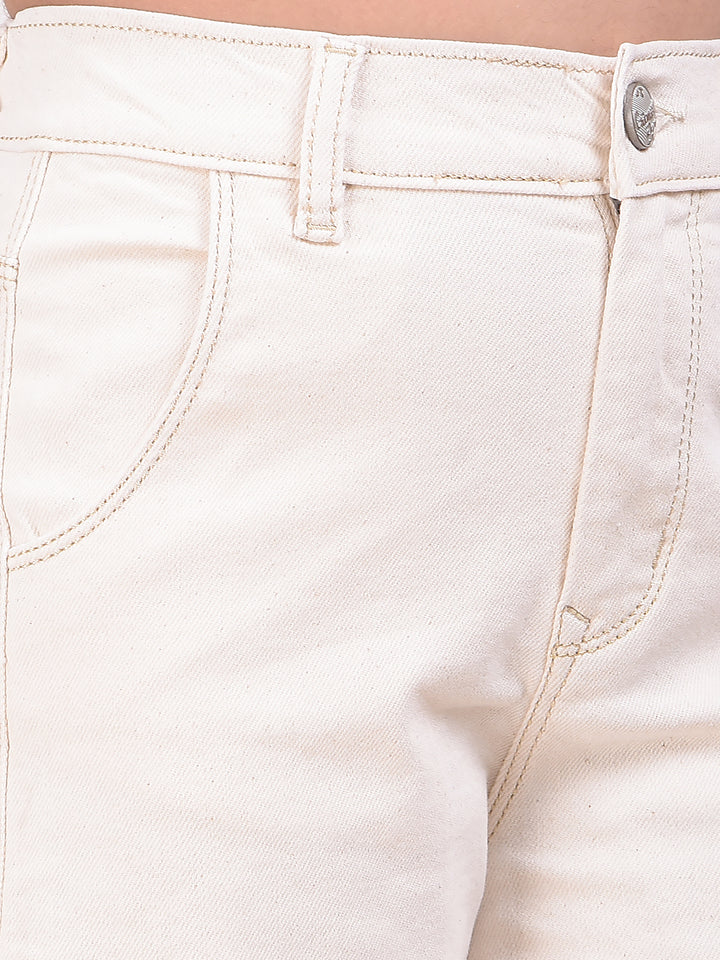 Beige Baggy Cargo Jeans