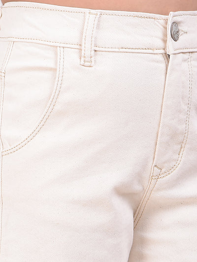 Beige Baggy Cargo Jeans