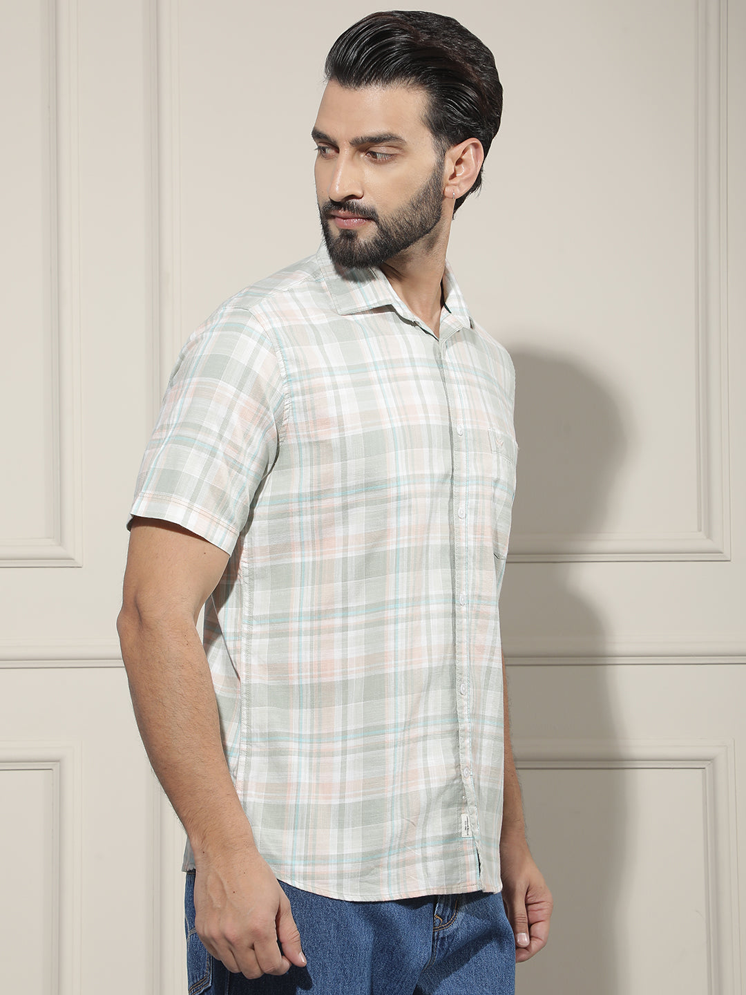 Multi-Color Checked 100% Cotton Shirt