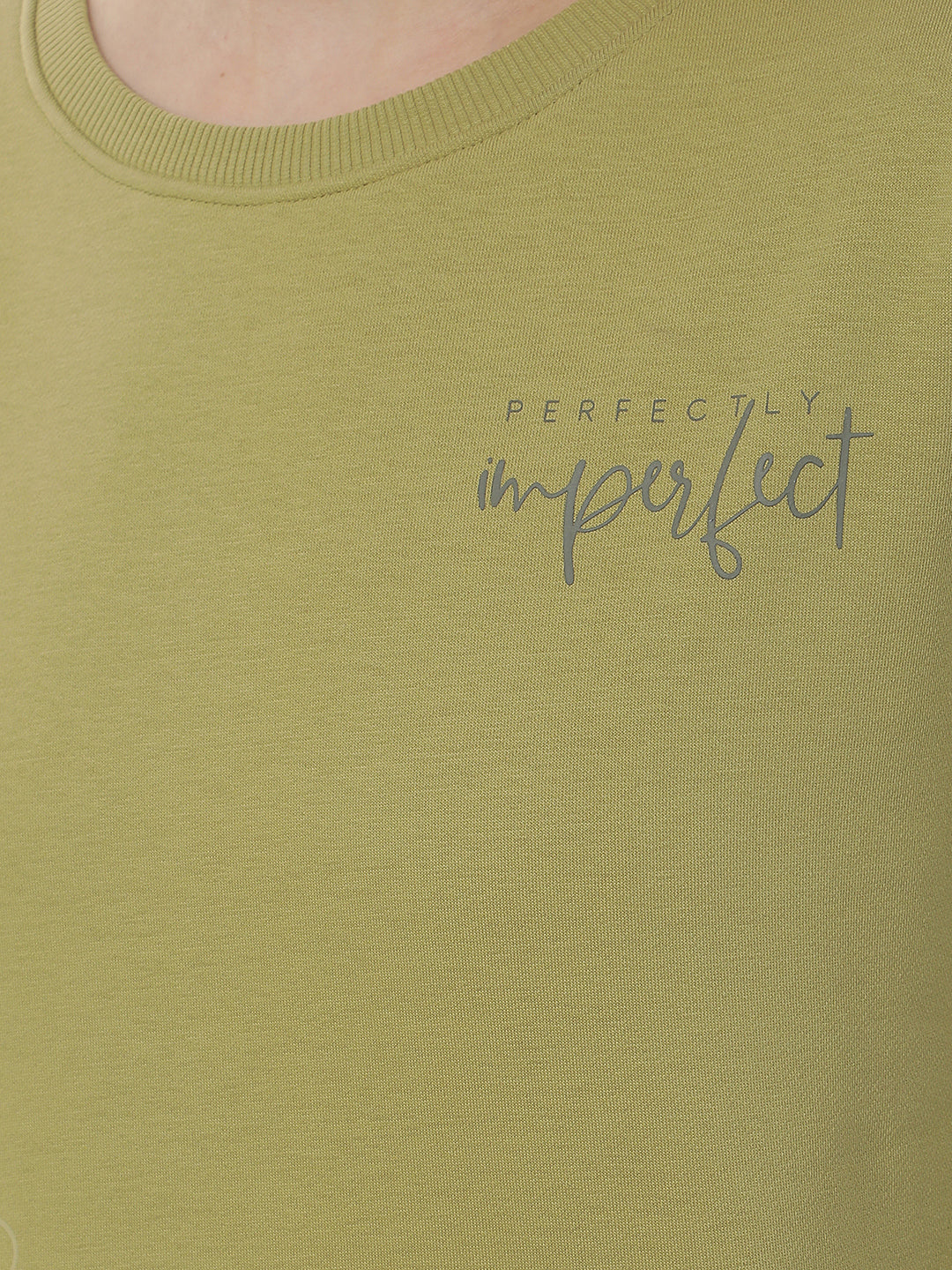 Olive Graphic Print Sweatshirt