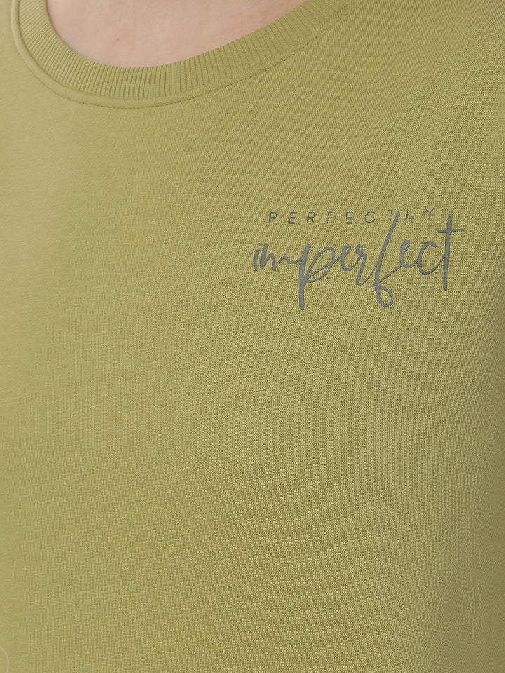 Olive Graphic Print Sweatshirt