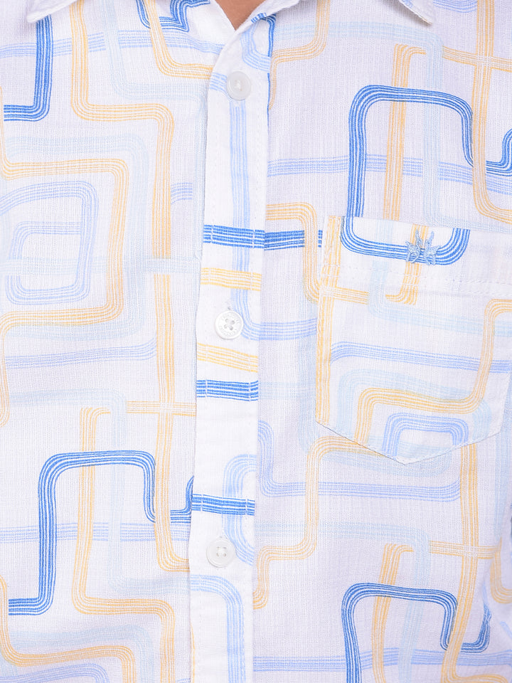 Feisty White Printed Shirt