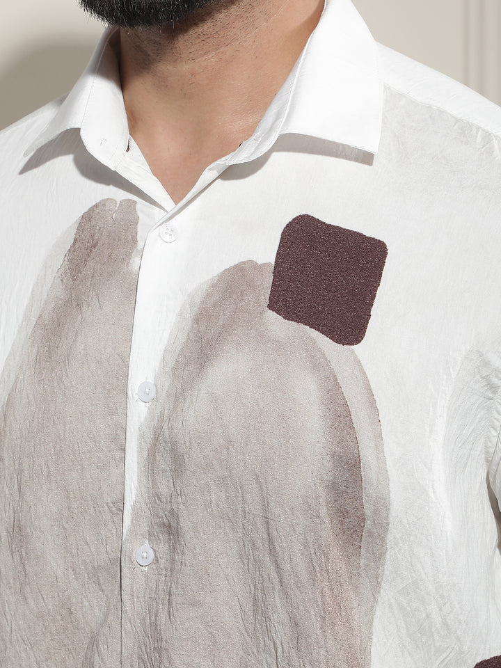 Luxe Hazelwood Brown Printed Shirt