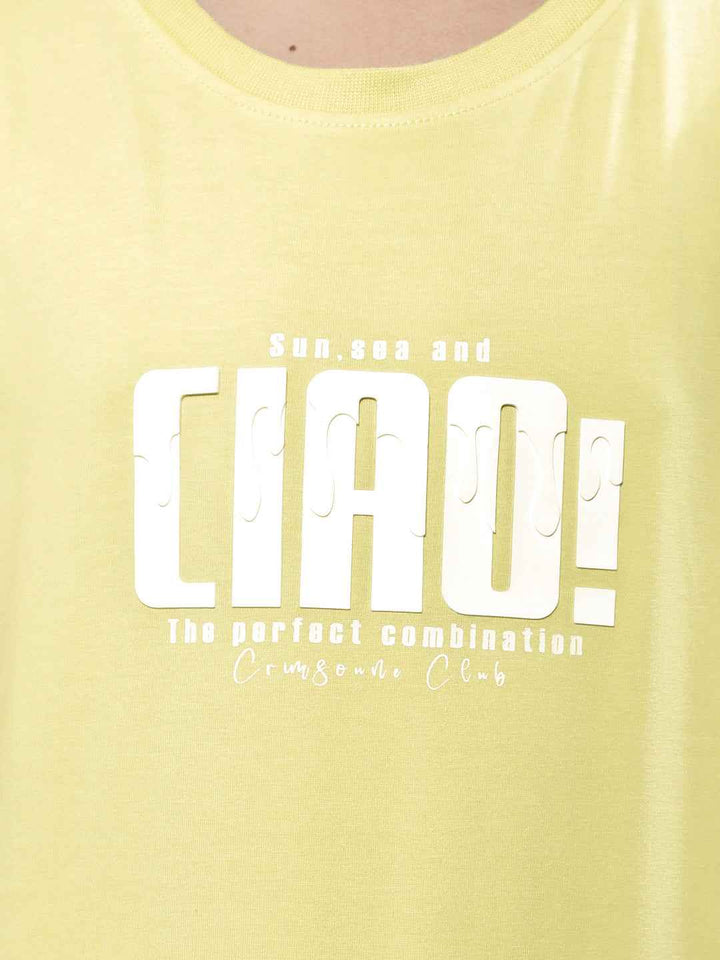 Green Typographic Print T-Shirt