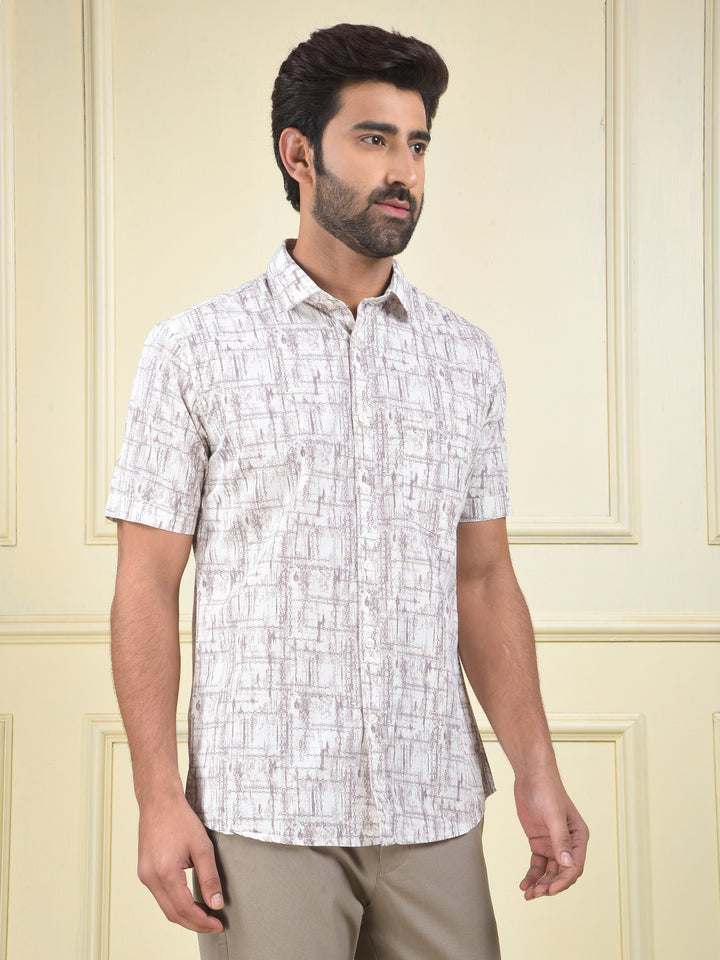 Pure Comfort Purple Printed Shirt
