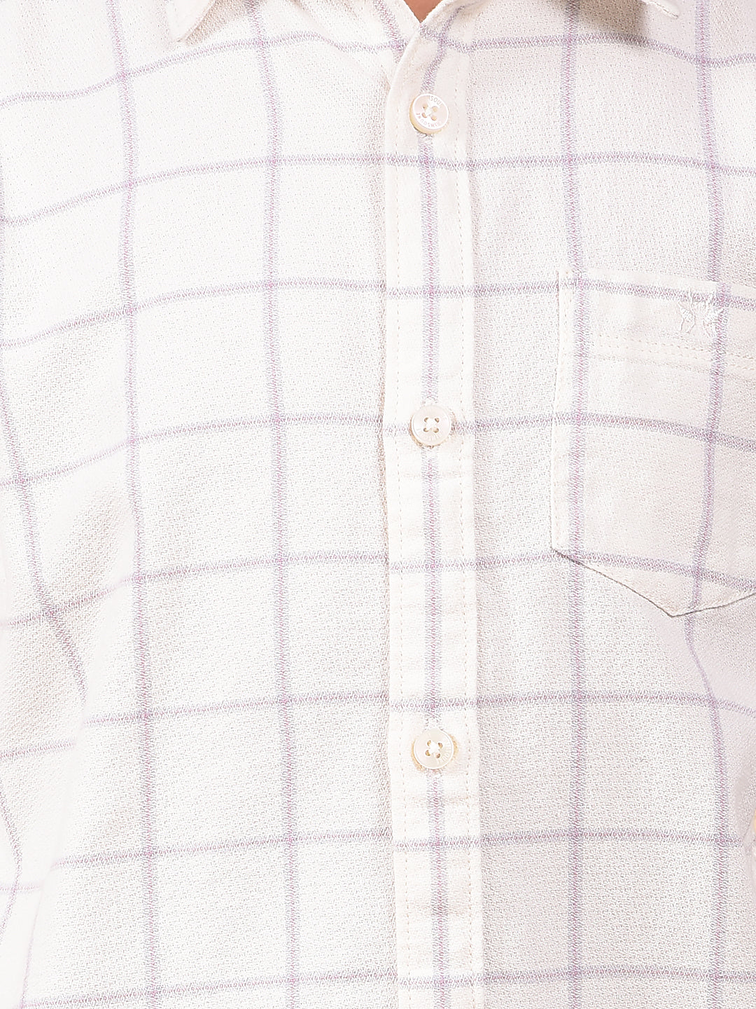 White Checked 100% Cotton Shirt