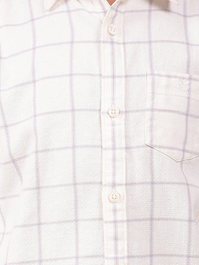 White Checked 100% Cotton Shirt