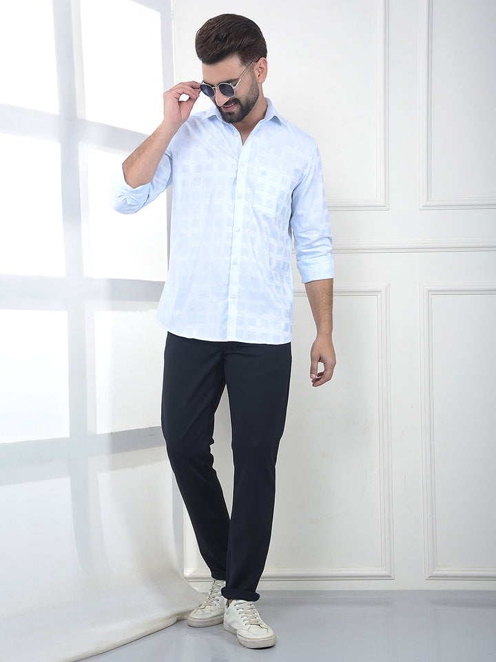 Blue Checked 100% Cotton Shirt