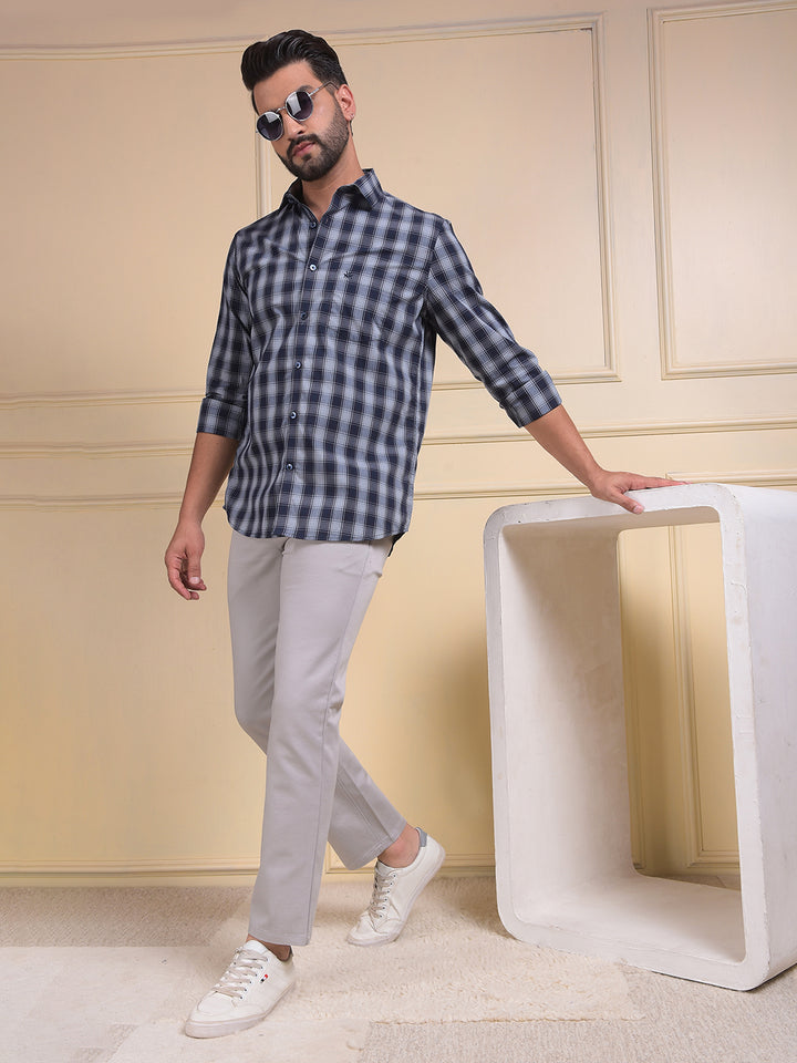 Chic Blue Checked Shirt