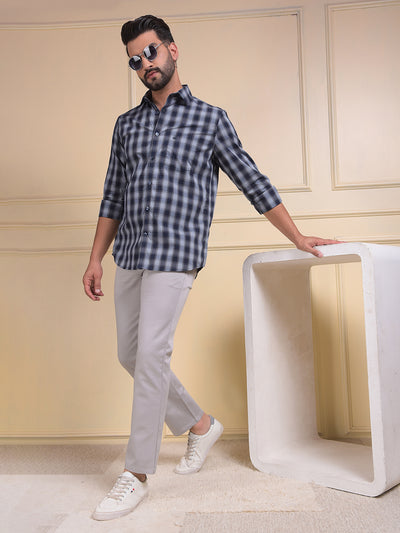 Chic Blue Checked Shirt