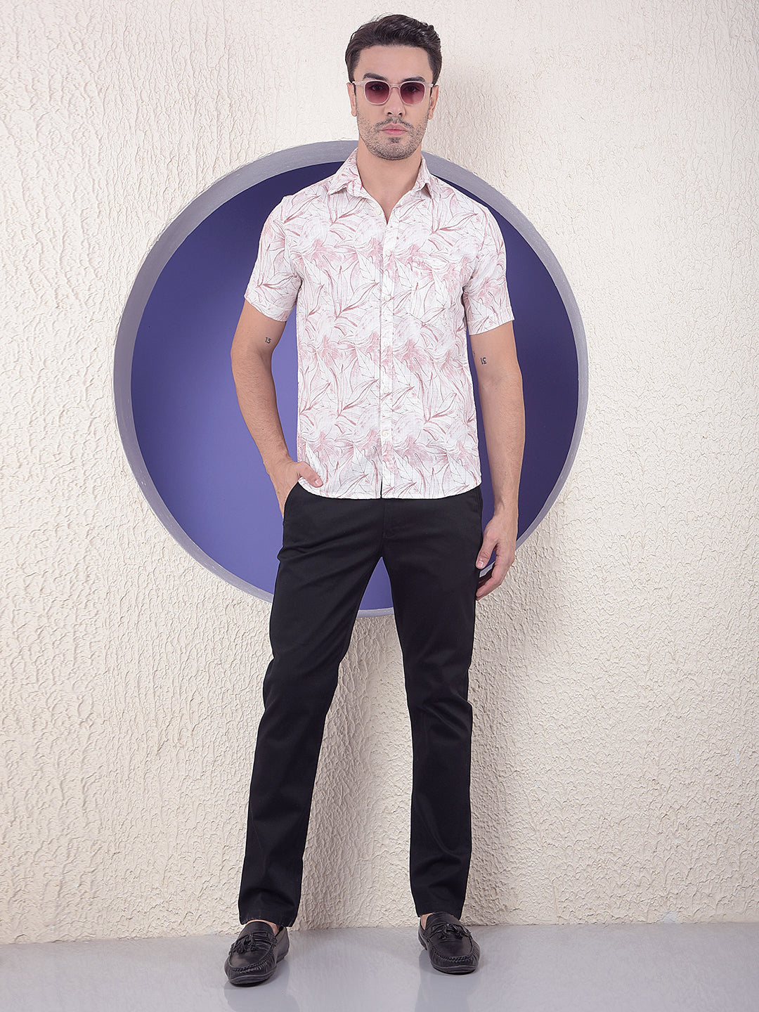 Printed 100% Cotton Pink Shirt