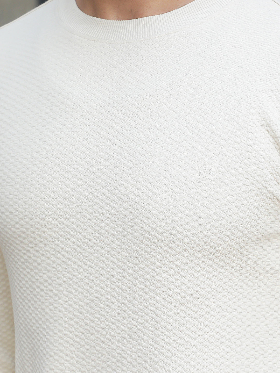 Off White Jacquard Sweatshirt