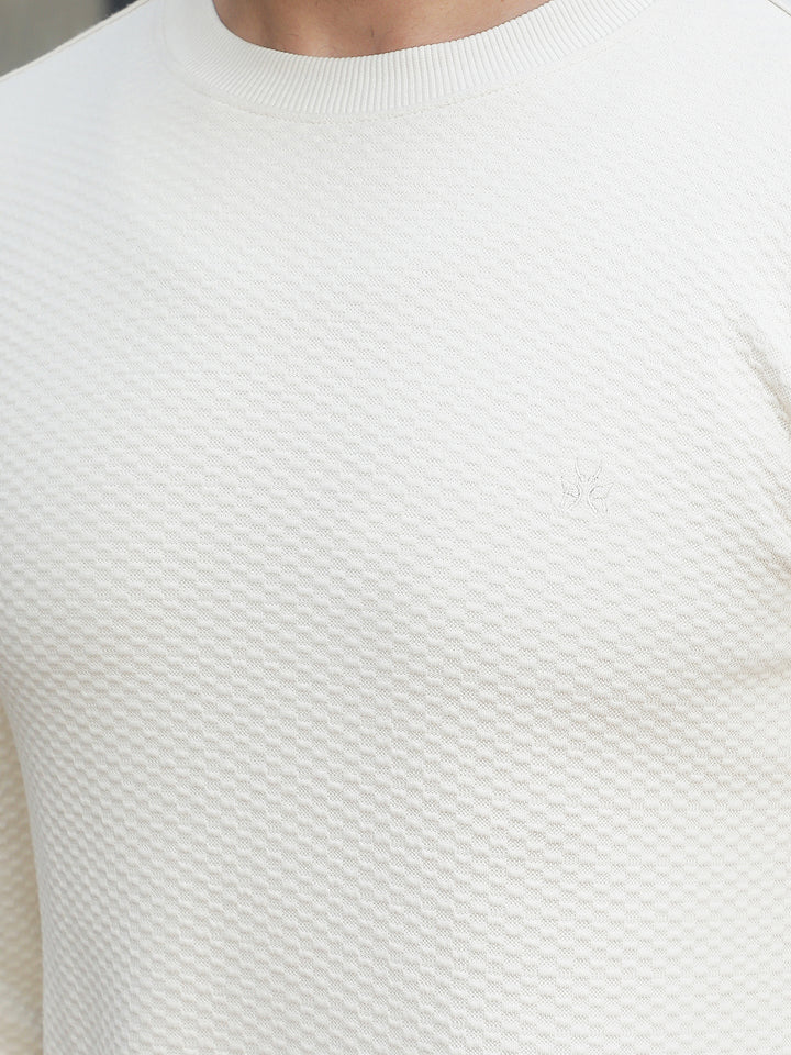 Off White Jacquard Sweatshirt