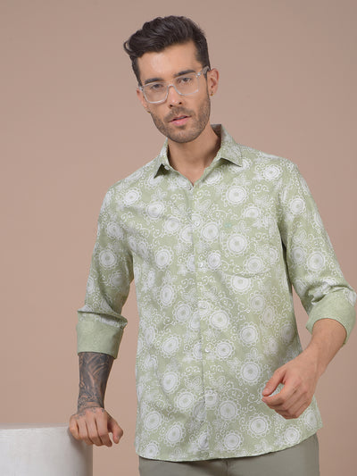 Green Floral Print Shirt