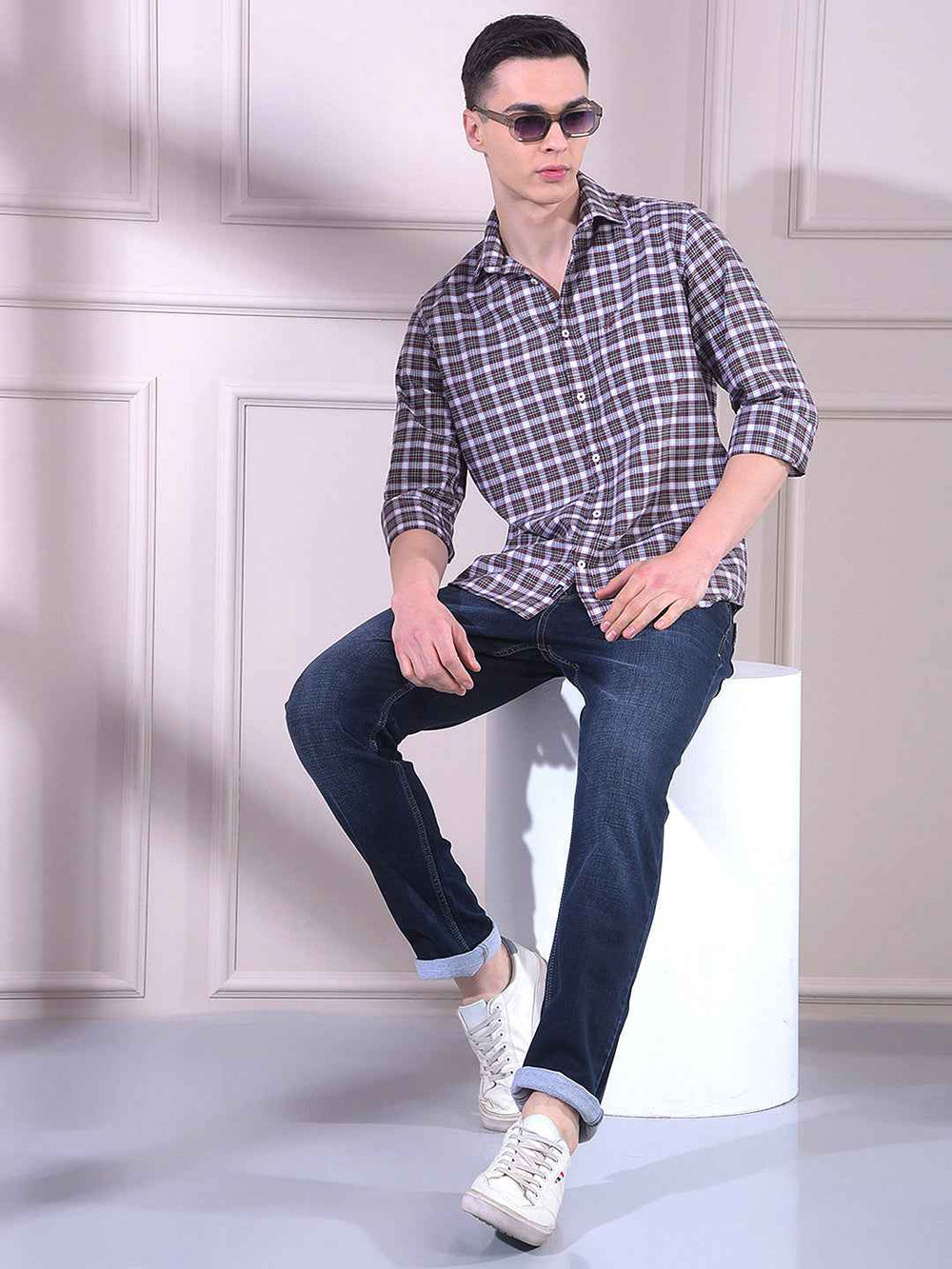 Bold Dark Blue Textured Versatile Urban Jeans