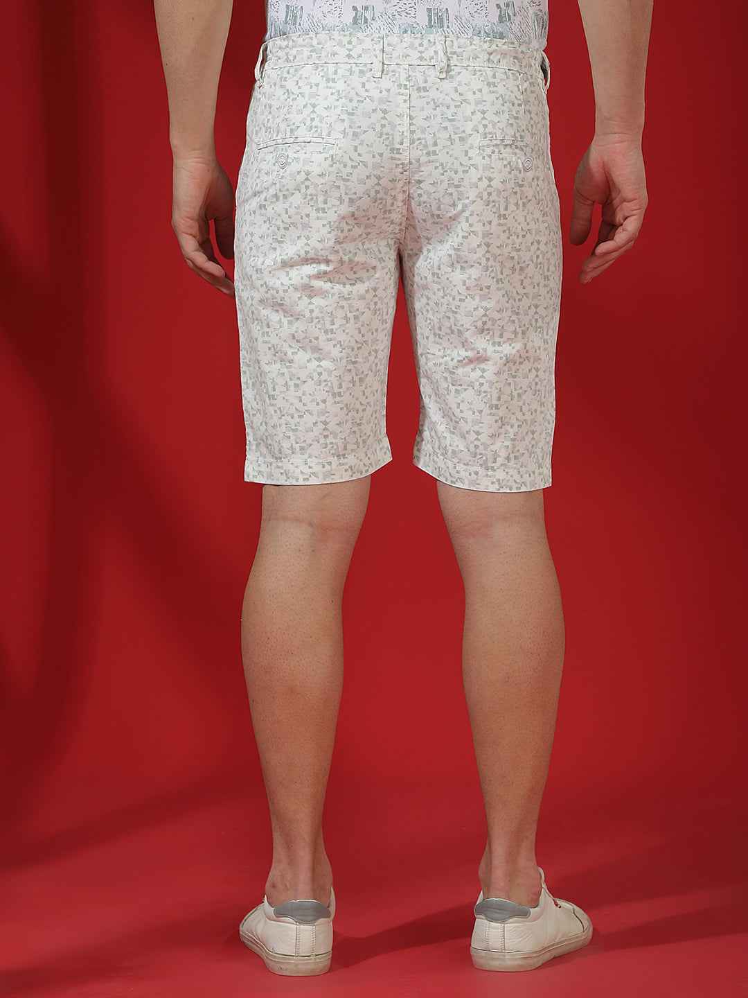 White Printed 100% Cotton Shorts