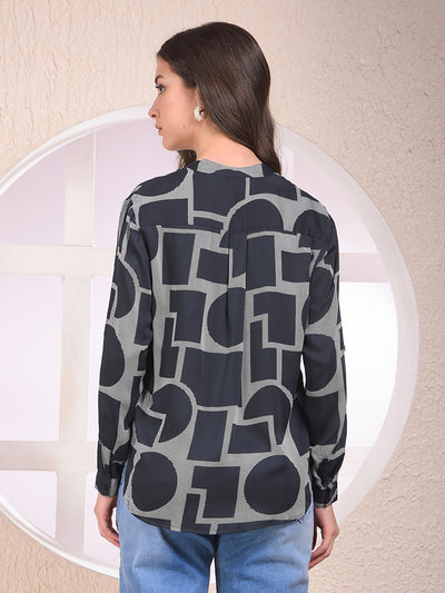Black Printed Modal Shirt
