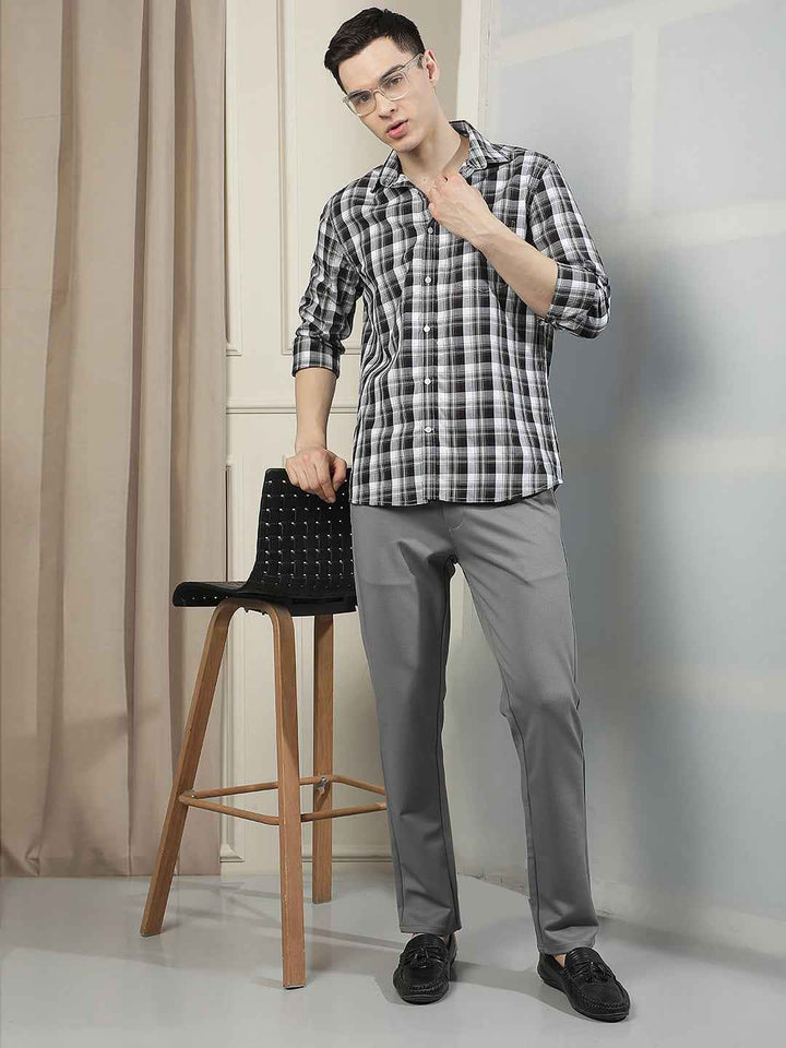 Grey Modern Wear Knitted Trousers