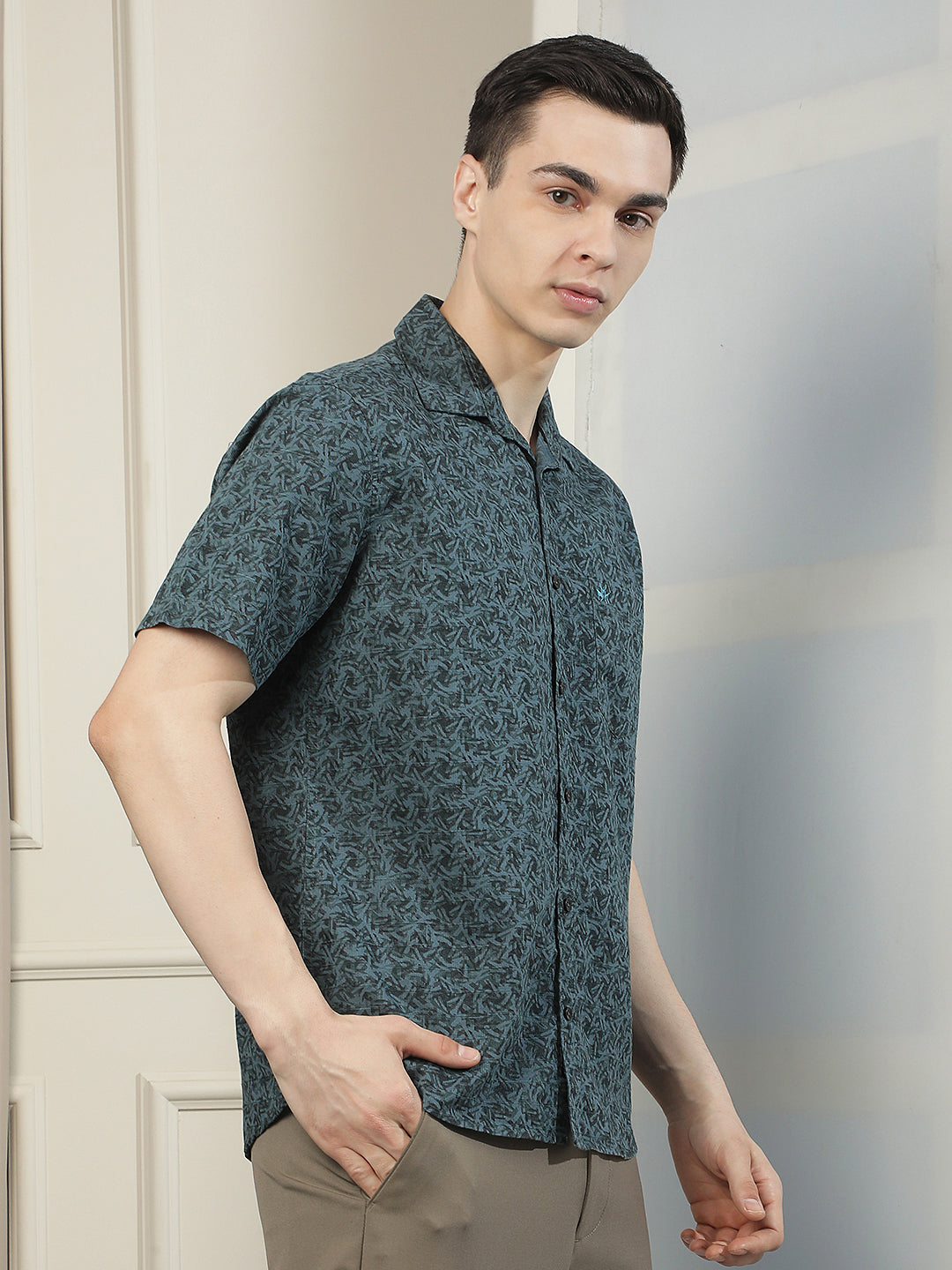 Green Floral Print Shirt