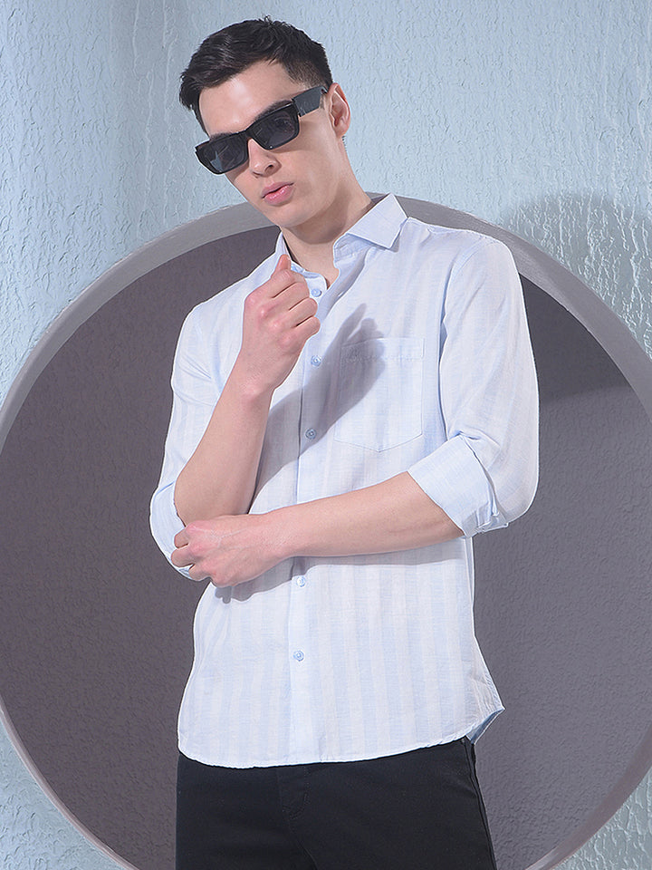 Blue Vertical Stripes Shirt