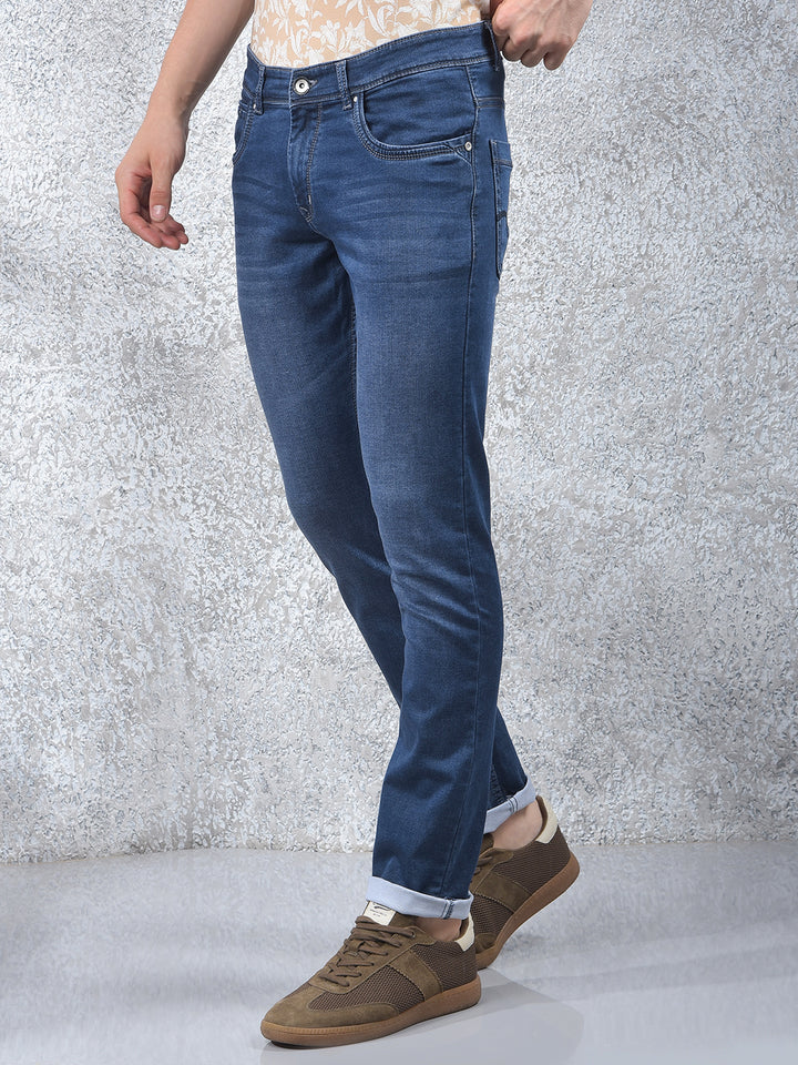 Stylish Tapered Blue Jeans