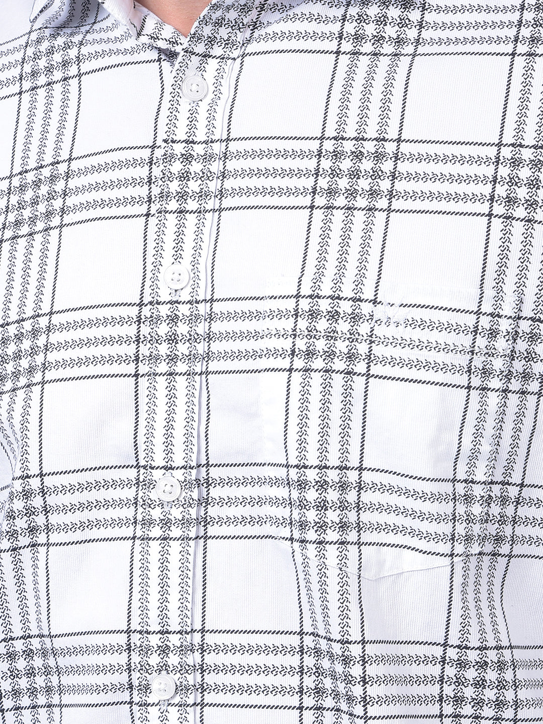 White Checked 100% Cotton Shirt