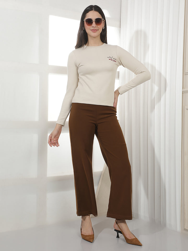 Brown Wide Leg Trousers