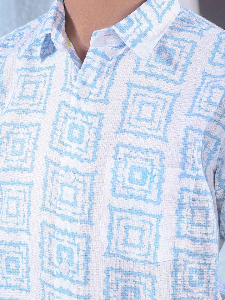 Sky Blue Printed Shirt