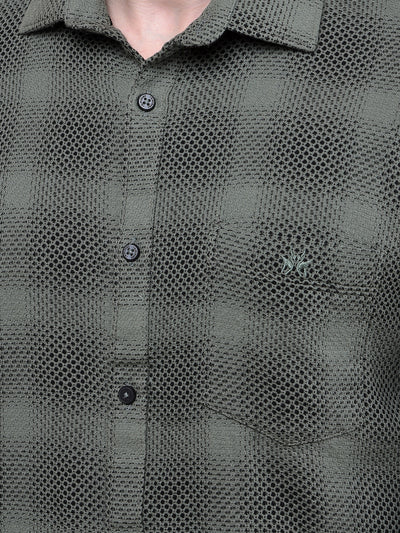 Green Checked 100% Cotton Shirt