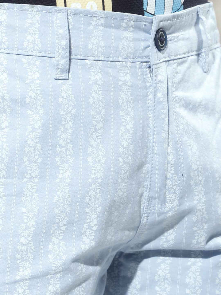 Blue Vertical Stripes 100% Cotton Shorts