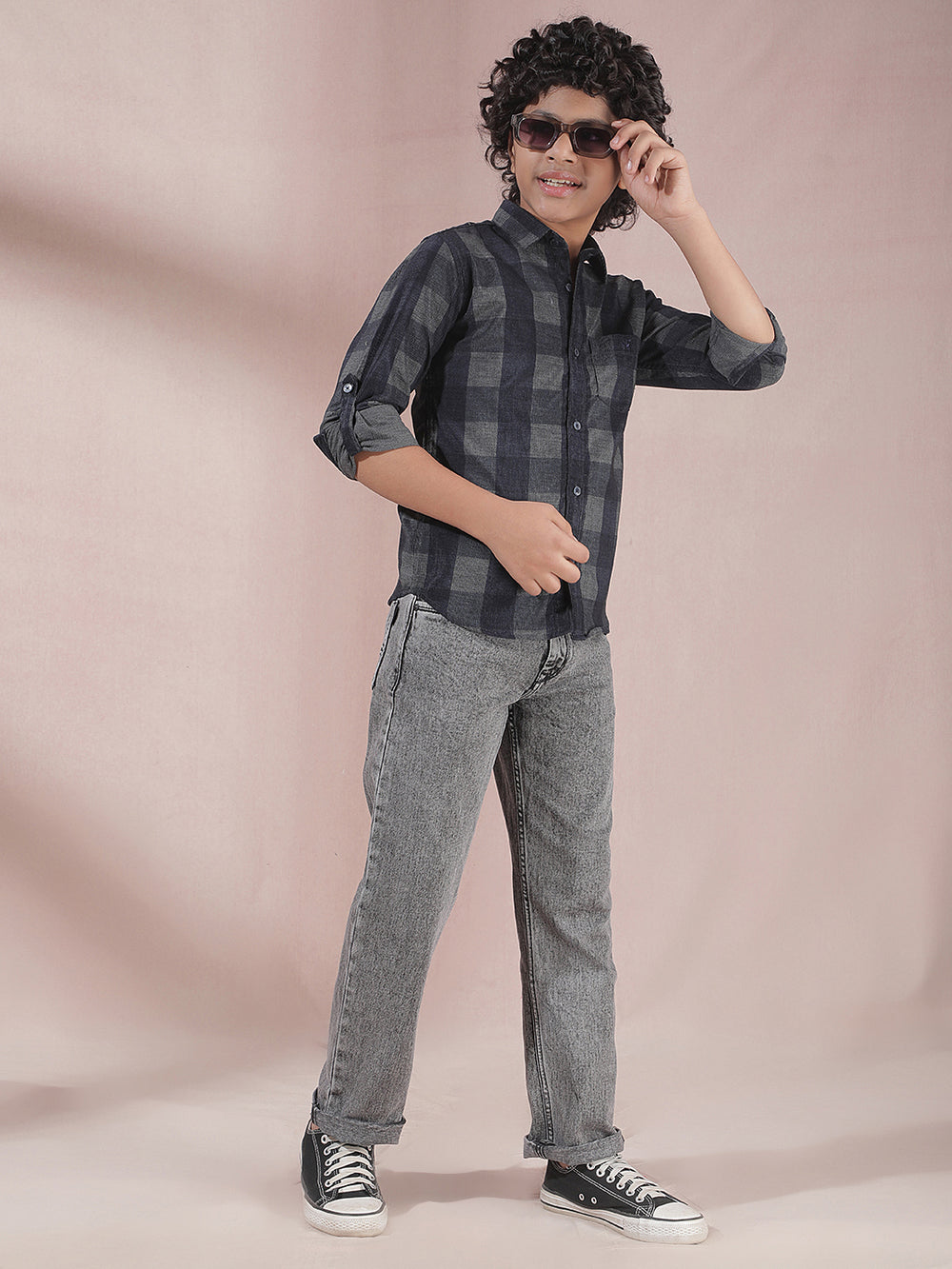 Grey Heavy-Fade Baggy Jeans