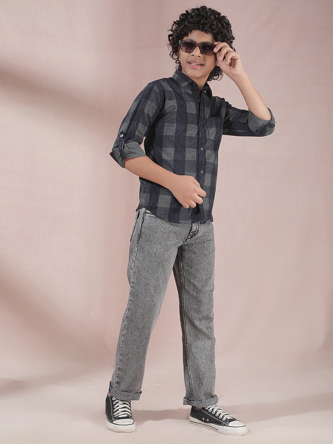 Grey Heavy-Fade Baggy Jeans