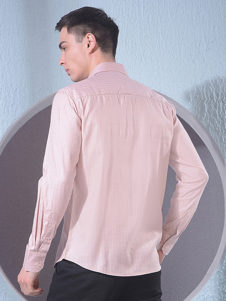Soft Peach Jacquard Shirt