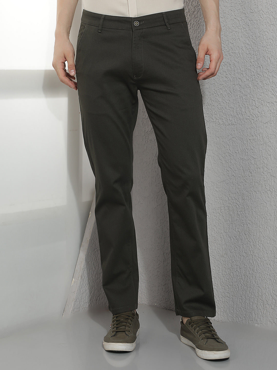 Olive Straight Trousers