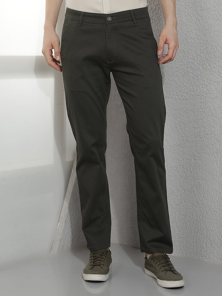 Olive Straight Trousers