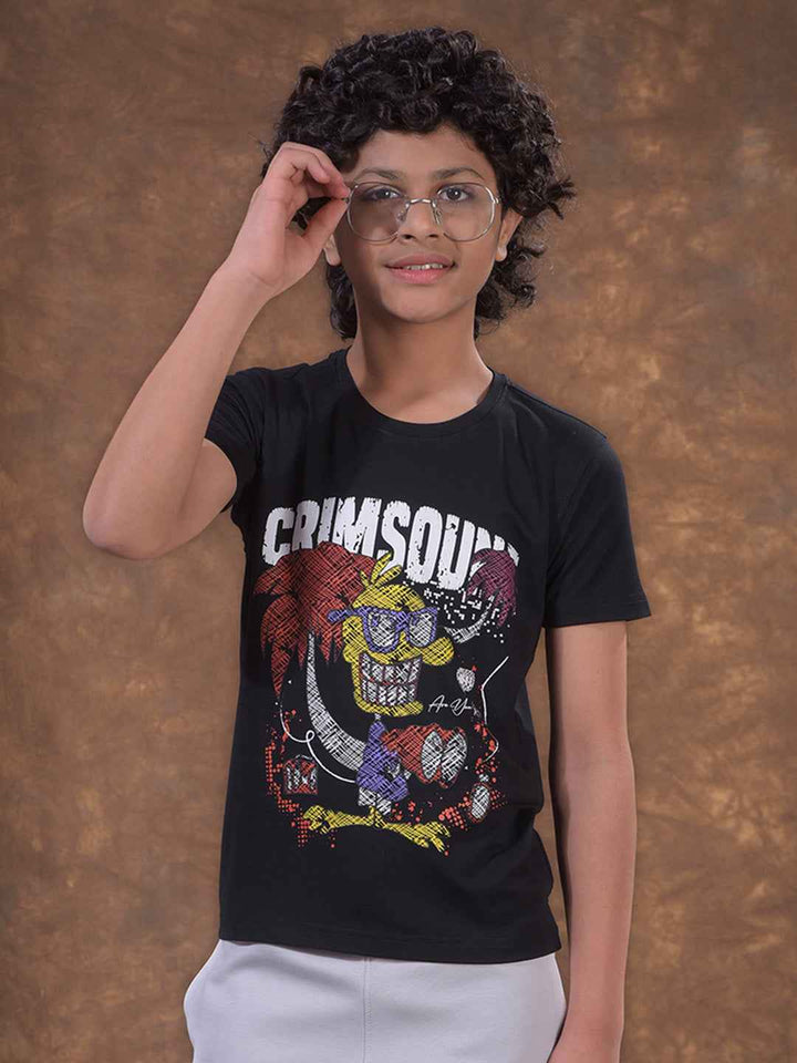 Black Graphic Print T-Shirt