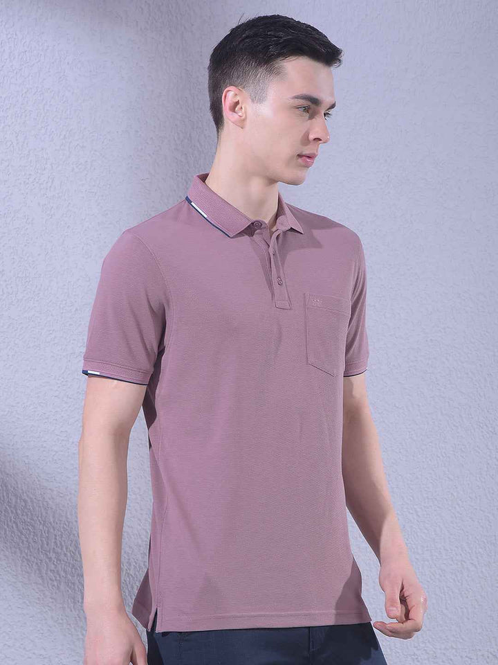 Purple Polo Neck T-Shirt