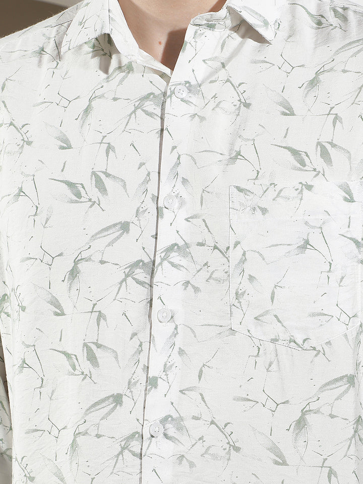 Green Floral Print Shirt