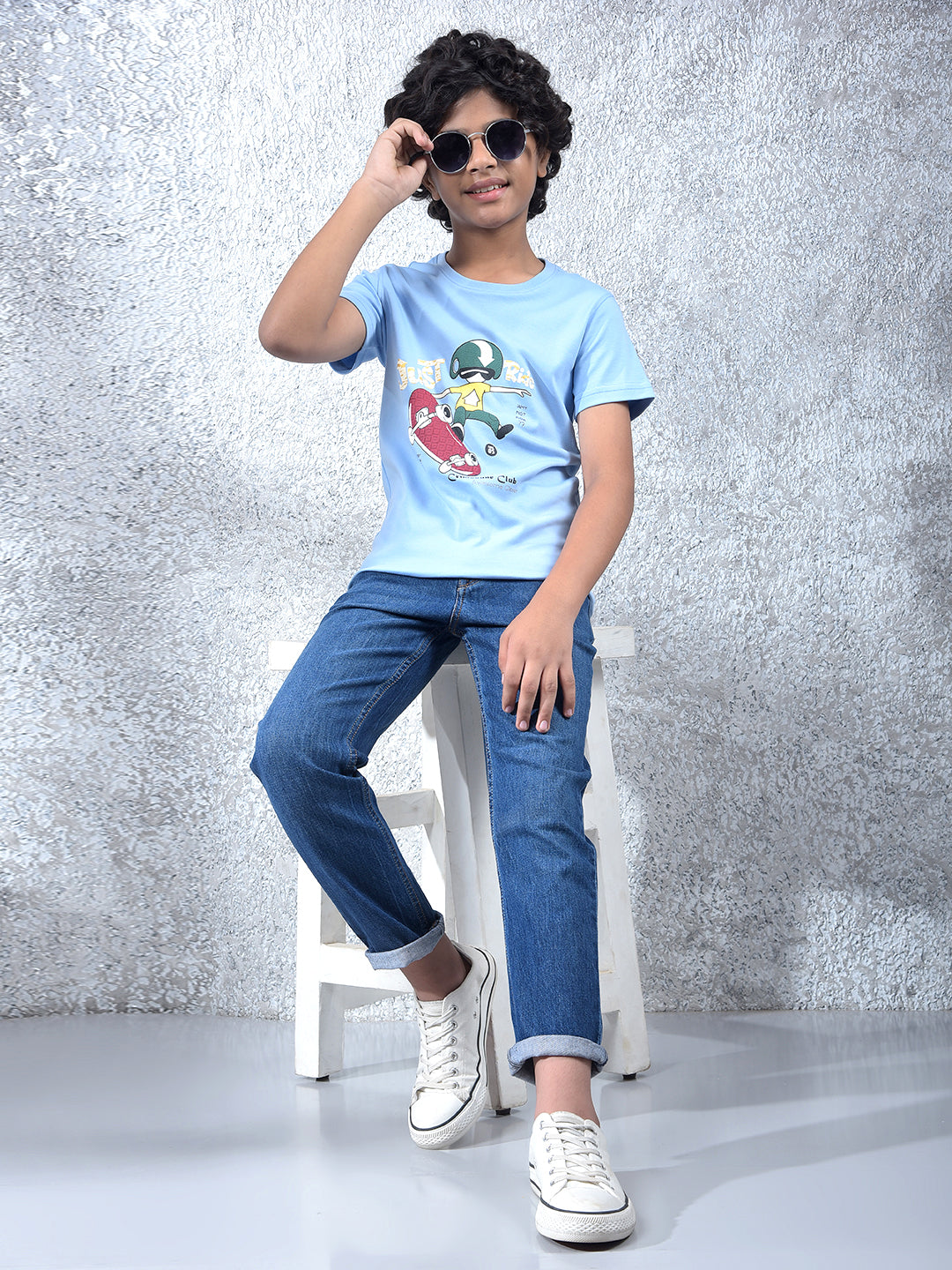 Blue Graphic Print T-Shirt