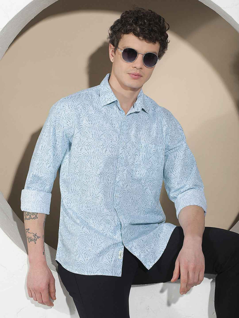 Glacier Blue Printed Shirt