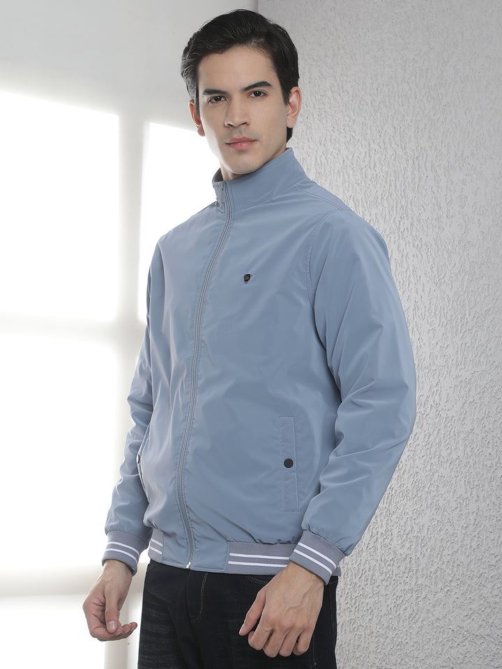 Structured Ocean Blue Puffer Jacket