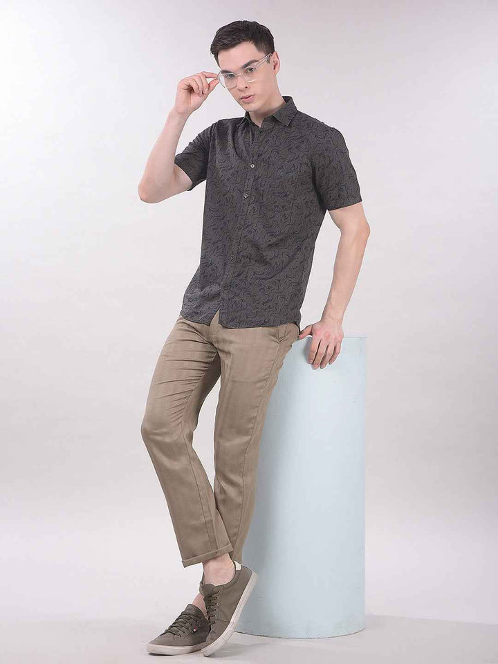 Green Abstract Print Shirt