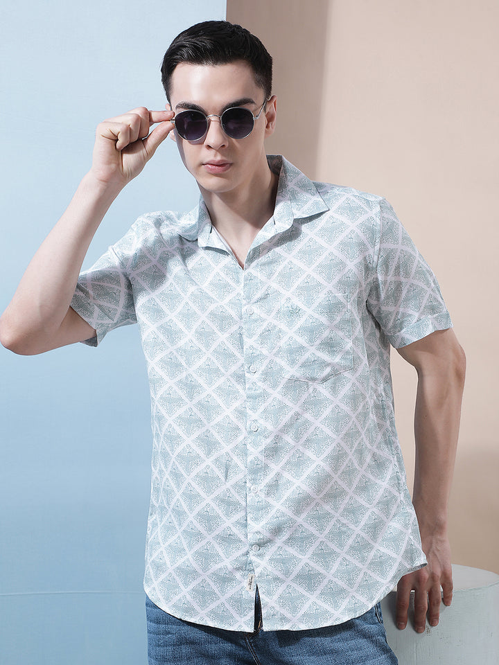 Green Animal Print Shirt