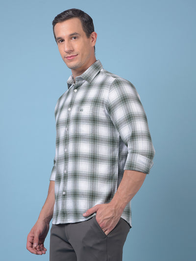 Green Checked 100% Cotton Shirt