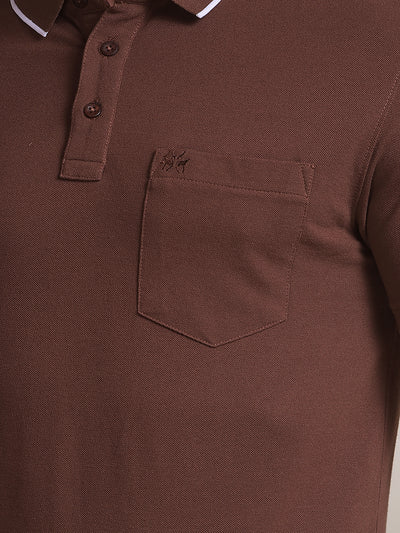 Brown Polo Neck T-Shirt